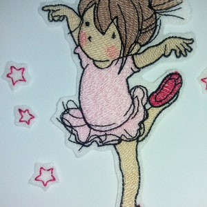 Patch / appliqué little ballerina dancer pink ballet lace, star dancer