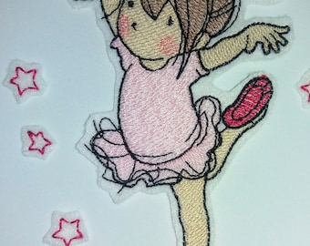 Patch / appliqué little ballerina dancer pink ballet lace, star dancer