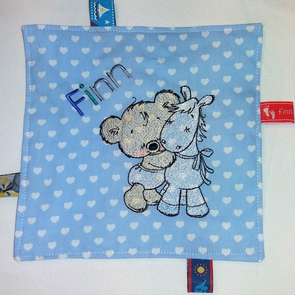 Knister cloth cuddle baby towel motor towel bear with donkey