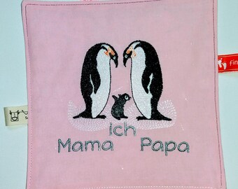 Knistertuch Schmusetuch Babyspieltuch Motoriktuch "made with Love" rosa mit Name Knistertuch Schmusetuch Babyspieltuch Motoriktuch "made with Love" rosa mit Name