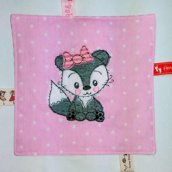 Knister cloth cuff baby towel motor towel Small fox pink