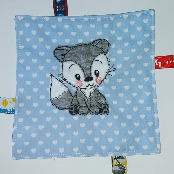 Knister cloth cuff baby towel motor towel Small fox blue