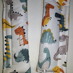 Dinozaur Smok Nakładki na pasy 2-częściowe Fotelik rowerowy Nakładki na fotelik dziecięcy do pasów samochodowych Nakładki na siedzenia rowerowe Dinos Brontosaurus