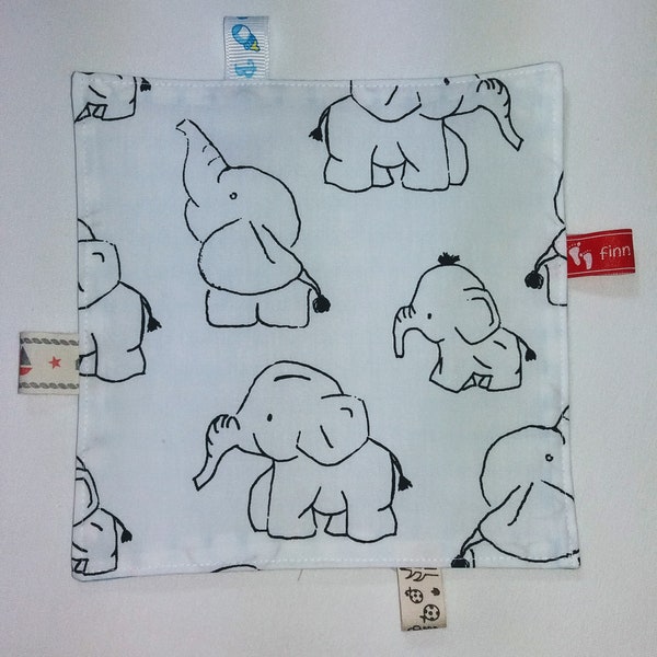 Knister cloth cuddor towel baby towel motif Little elephants