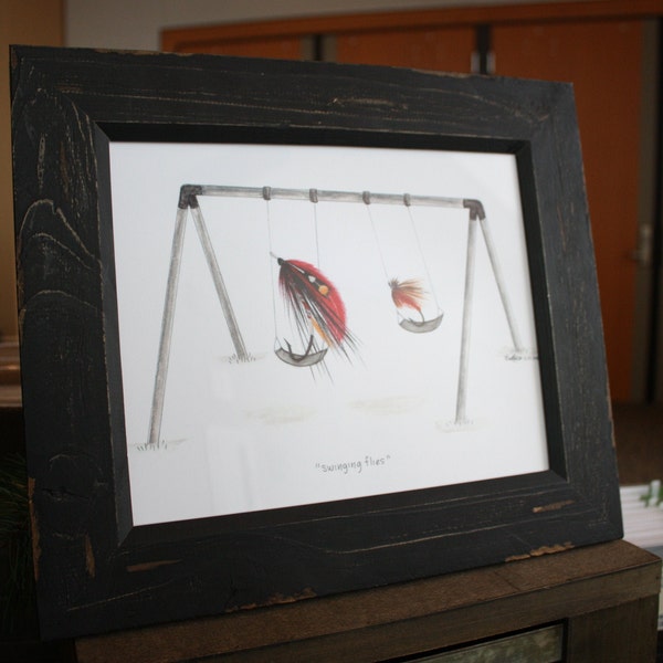 8" x 10" Art Print - "Swinging Flies"