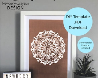 Mandala Papercutting Template Digital Download