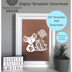 Download digitale del modello di ritaglio della carta Mandala Mouse