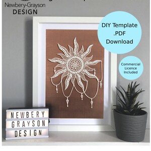 Mandala Sun Papercutting Template Digital Download
