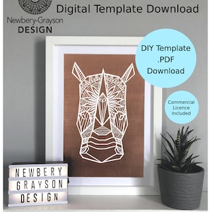 Mandala Rhino Tiger Papercutting Template Digital Download