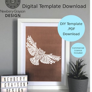 Mandala Geometric Owl Papercutting Template Digital Download