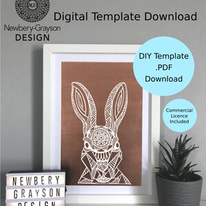 Hare - Rabbit Papercut Template - Etsy Hare - Rabbit Papercut Template - Etsy