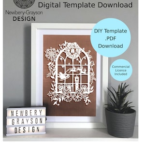 Christmas Window Digital Papercutting Template Digital Download