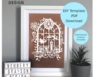 Christmas Window Digital Papercutting Template Digital Download