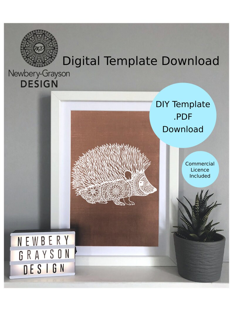 Download Art Collectibles Paper Mandala Hedgehog Papercutting Template Digital Download