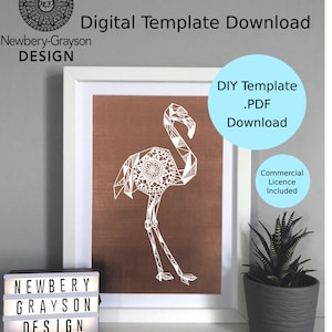 Mandala Geometric Flamingo Papercutting Template