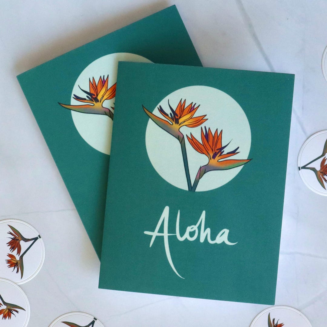 Aloha Paradise (greeting) | Single Note Card | Blank Inside - Etsy