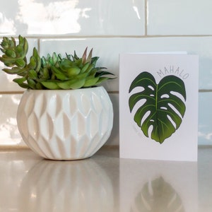 Monstera (merci) | carte de correspondance simple | Blanc à l'intérieur