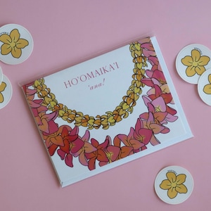 Ho'omaika'i ! (Félicitations !) | carte de correspondance simple | Blanc à l'intérieur