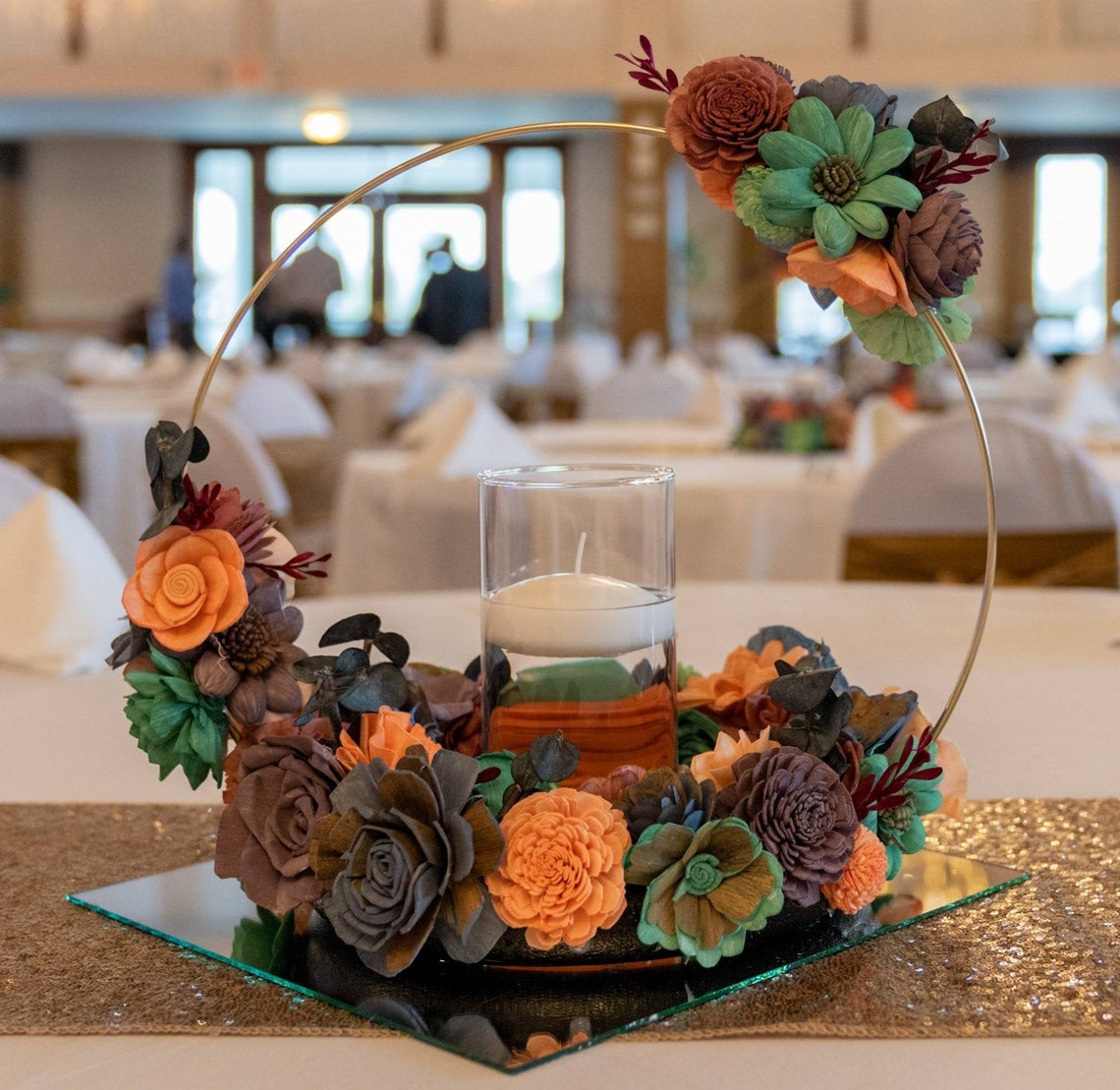 Sola Wood Flowers Centerpiece Wedding Centerpiece Hoop Etsy