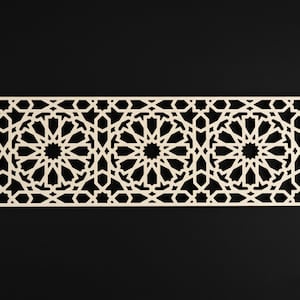 P-001 | Moroccan Geometric Laser-Cut Wood Panel | Carved Wood Decor | Home Accent | Zowaqa / Zowaka | Moroccan Arabesque Pattern | Craft