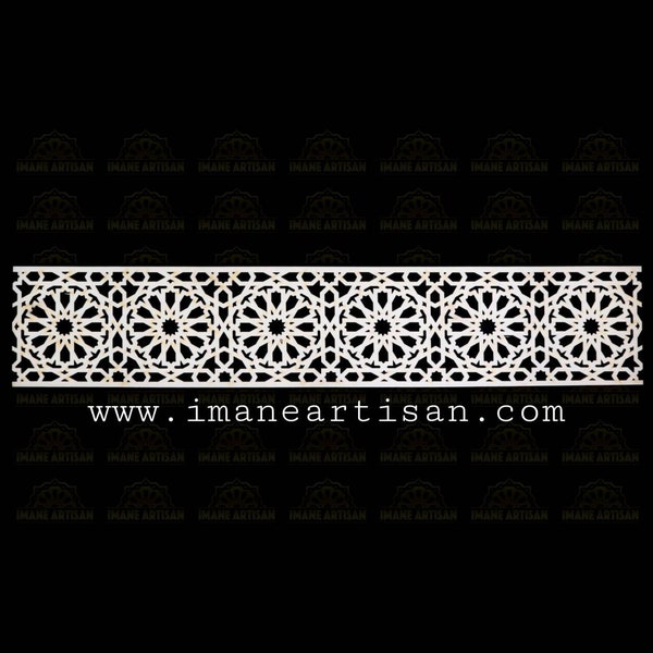 P-001/ Panel de madera geométrico marroquí / Panel de madera tallada / Artesanía /Decoración del hogar/ Patrón de madera /Madera cortada con láser / zowaqa / arabesco marroquí