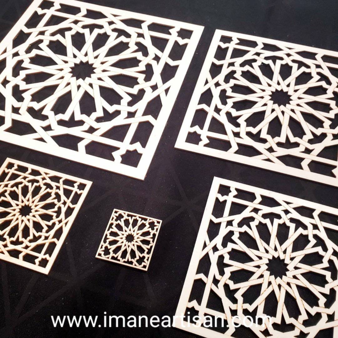 Islamic Decor Tile Ceiling & Wall Decor Panel Moroccan Laser-Cut Plywood Dado