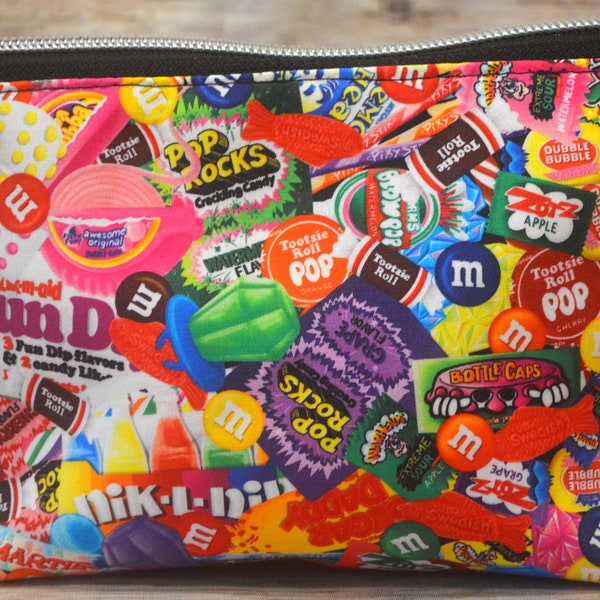 Candy/80s Candy/80s Nostalgia/Candy Snack Bag/Wet Bag/Feminine Hygiene Zipper Pouch/Phone Storage/Waterproof Bag