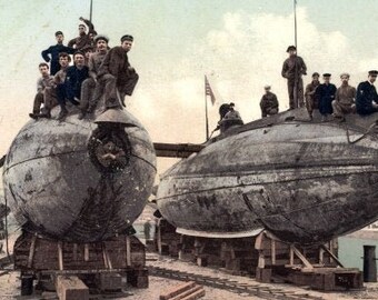 Vintage New York Firefighters Brooklyn Postcard 1905 Navy Yard History