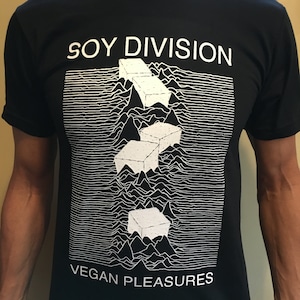 Soy Division Shirt, a vegan inspired post-punk iconic band t-shirt