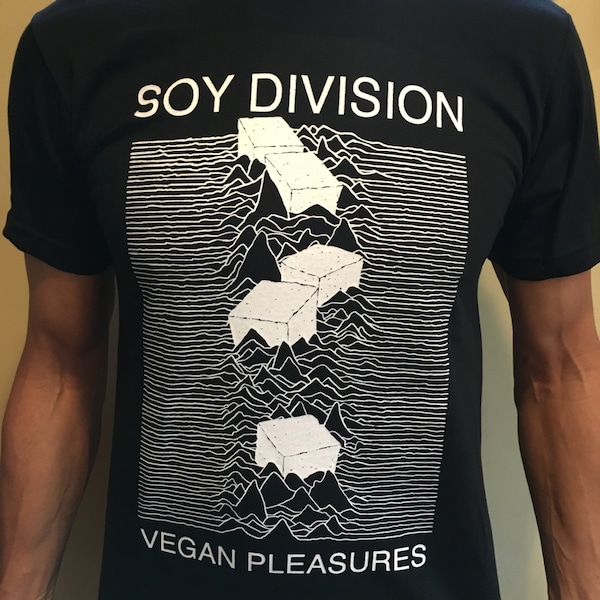 Soy Division Shirt, a vegan inspired post-punk iconic band t-shirt