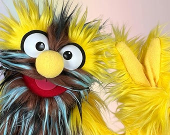 Nosey Pro - Professional Live Hand Puppet - Specialty Brown Fur with Yellow