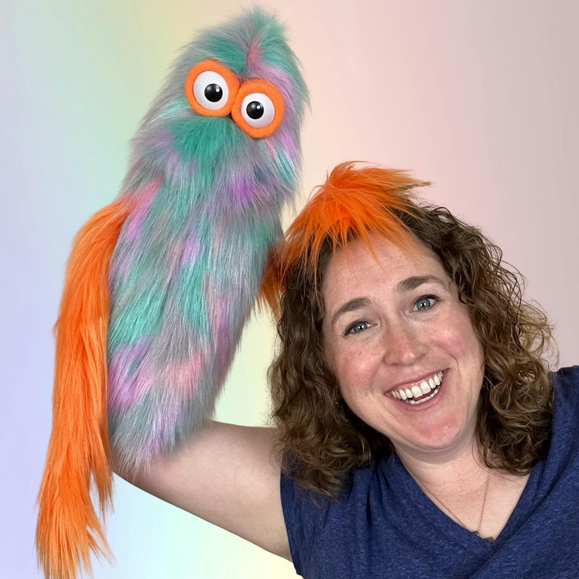 Merb Puppet Mega Meep Hand and Rod Puppet: Rainbow Sherbet Fur - Made-to-order - Etsy