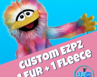 CUSTOM Hand and Rod Puppet - Ez Pz Pro Monster - 1 Fur + 1 Fleece
