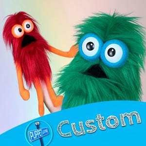 Custom Meep Monster Puppet: Hand and Rod - Pick Your Fur and Fleece!
