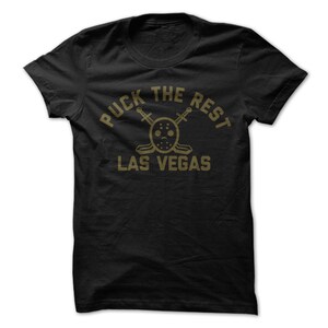 Puck the Rest - Las Vegas T-Shirt Design - Black Shirt with Gold Print