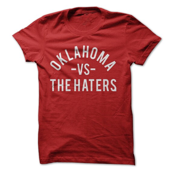 Oklahoma Vs The Haters T Shirt Design Red Shirt With White Etsy