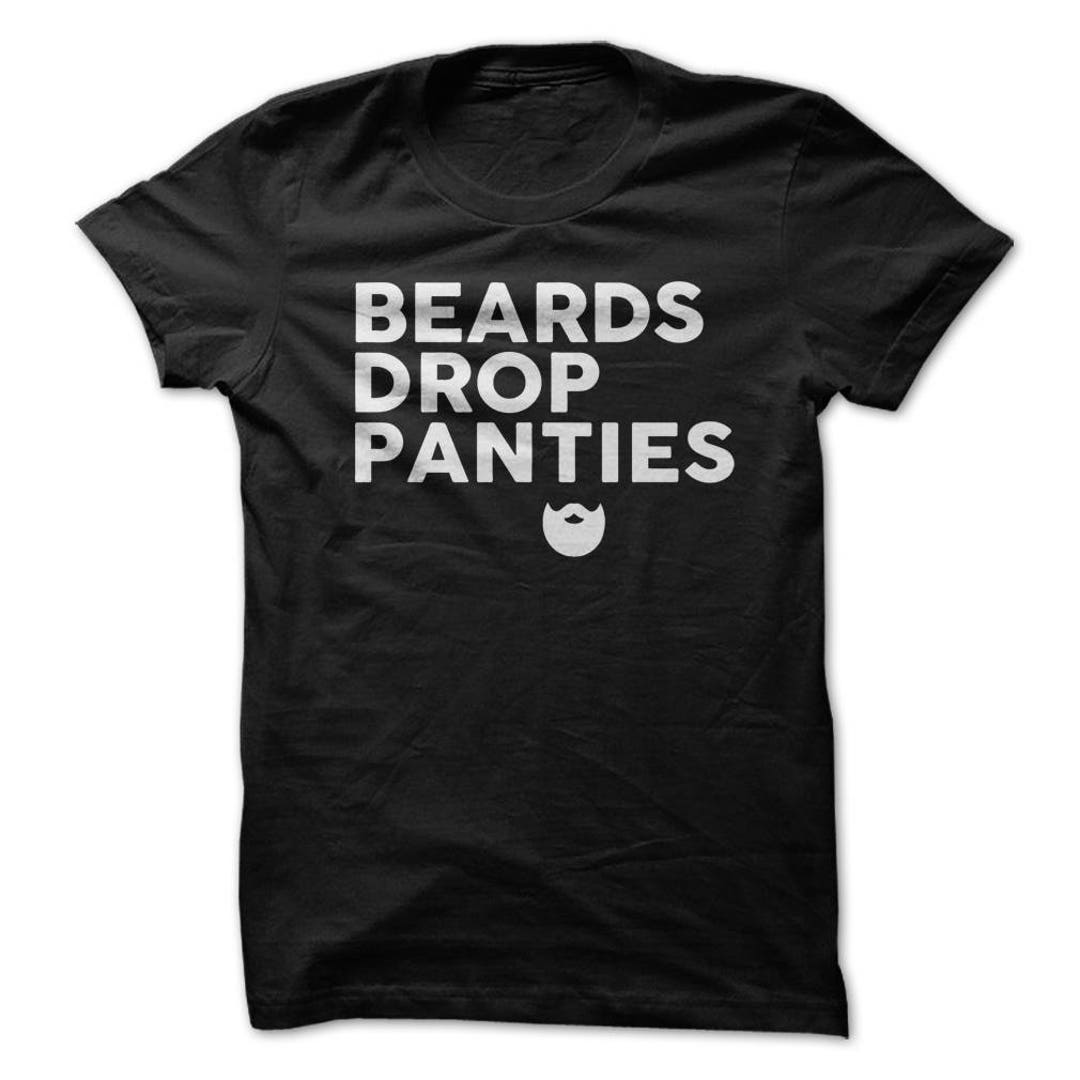 Beards Drop Panties Tshirt Design Black Tshirt With White Etsy
