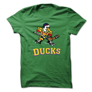 CUSTOMIZABLE - Mighty Ducks Jersey T-Shirt Design - Green T-shirt with Gold Print
