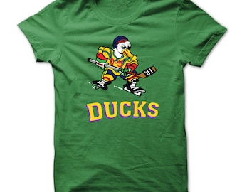 CUSTOMIZABLE - Mighty Ducks Jersey T-Shirt Design - Green T-shirt with Gold Print