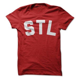 STL T-Shirt Design - Red Shirt with White Print