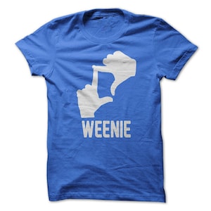 L7 Weenie t-Shirt-Design - Königsblau-Shirt mit weißem Aufdruck