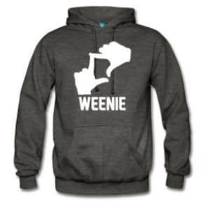 L7 Weenie Hoodie Design - Charcoal Shirt with White Print