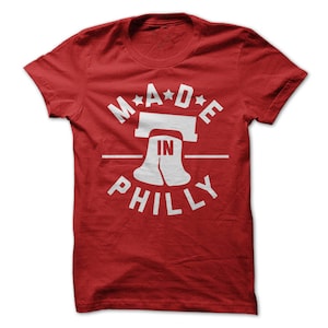 Made in Philly - Philadelphia T-Shirt Design - Rotes T-Shirt mit weißem Print