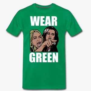 Yelling at Cat Meme T-shirt Design - Wear Green!