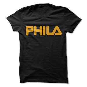 PHILA - Philadelphia T-Shirt Design - Black T-shirt with Orange Print