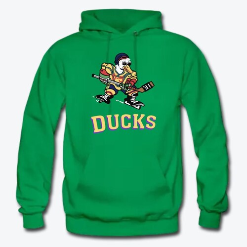 Mighty Ducks Jersey Hoodie Design Green Shirt With Gold Etsy