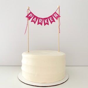 Fuchsia Pink Custom Cake Banner – Personalize Name or Message for Birthday or any Celebration
