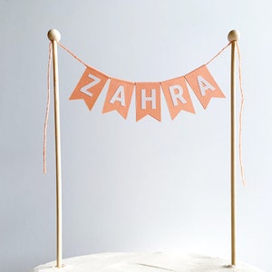 Coral Custom Cake Banner – Personalize Name or Message for Birthday or any Celebration