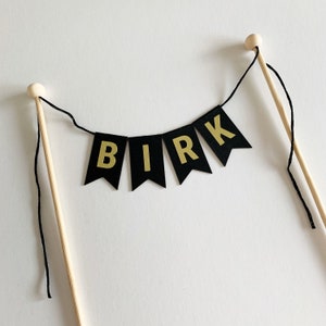 Black Custom Cake Banner – Personalize Name or Message for Birthday or any Celebration