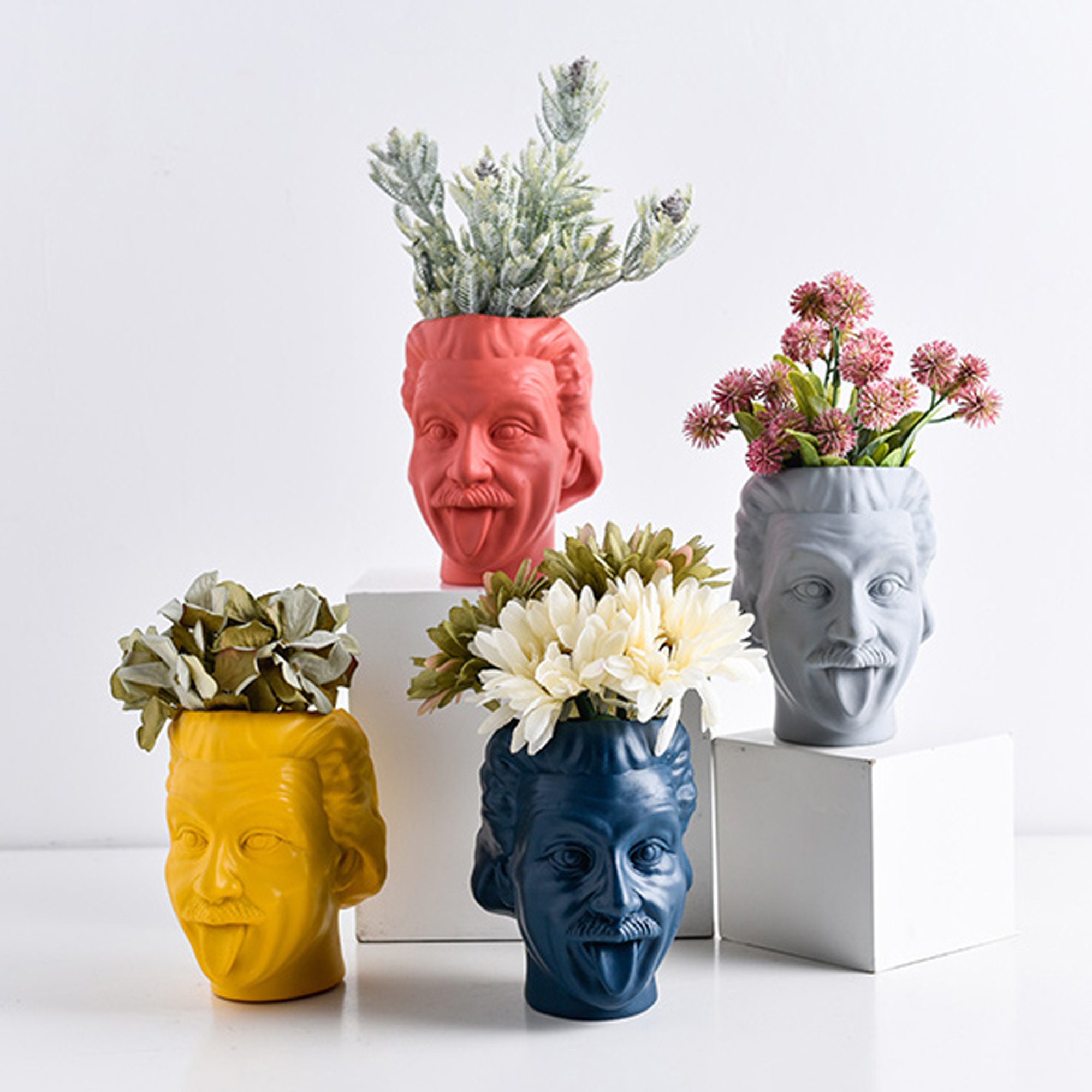 Albert Einstein Artistic Vase Human Head Vase Face Head | Etsy